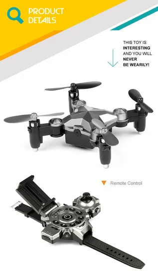 Wholesale Mini Watch Foldable Quadcopter Flying Drone Toy with Camera
