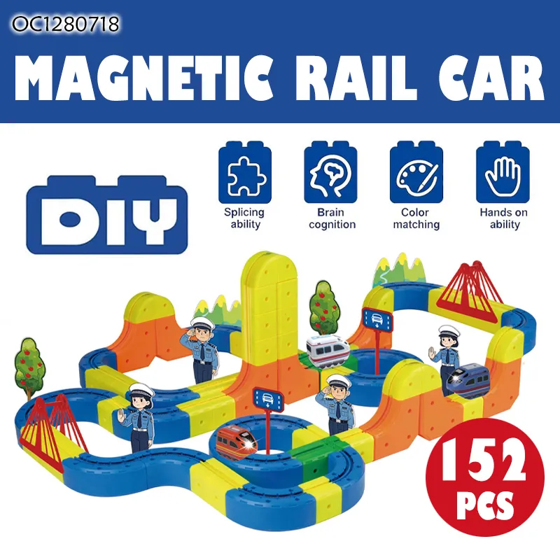 Custom New Trending Creative Building Blocks Toy Set OEM Racing Car Assemble Flexible Track Toy for Kids Colorful Children Gift