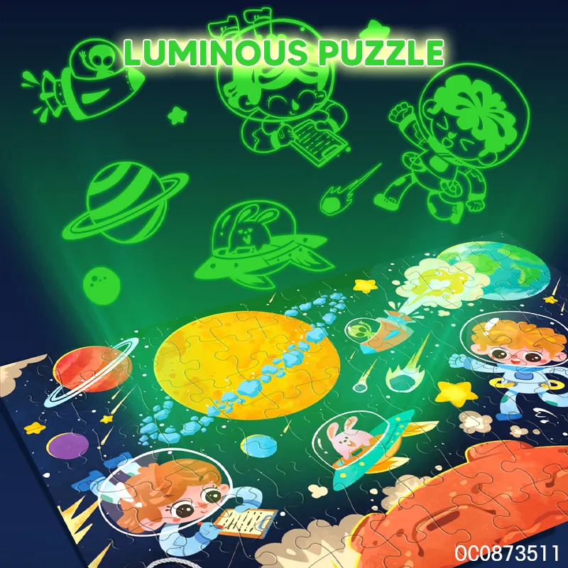 96PCS Glow in The Dark Jigsaw Puzzles Educational Manufacturers Toy for Children