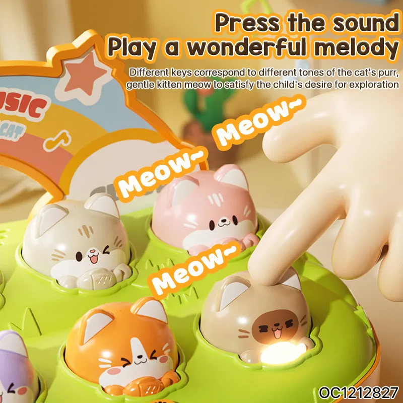 Wholesale Montessori Funny Creative Interactive Cartoon Hammer Whack a Mole Electronic Board Games Toys for Children with Music