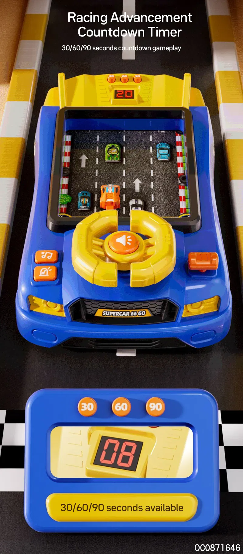 Montessori Plastic Racing Car Children Electronic Kids Educational Baby Steering Wheel Game Toy