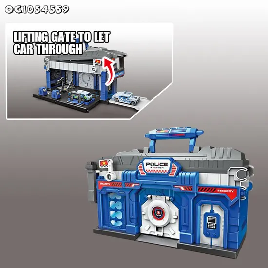 Cartoon City Track Parking Lot Toy Alloy Pull Back Car Role Play House Plastic Railway Racing Car Toys