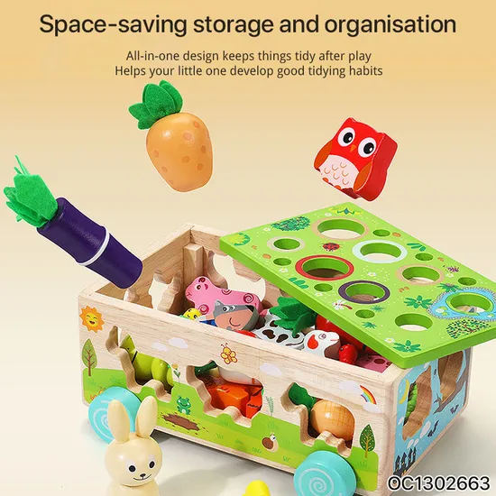 3D Matching Animal Shape Children Wooden Jigsaw Puzzle Educational Toy for Kids DIY Games with storage Box