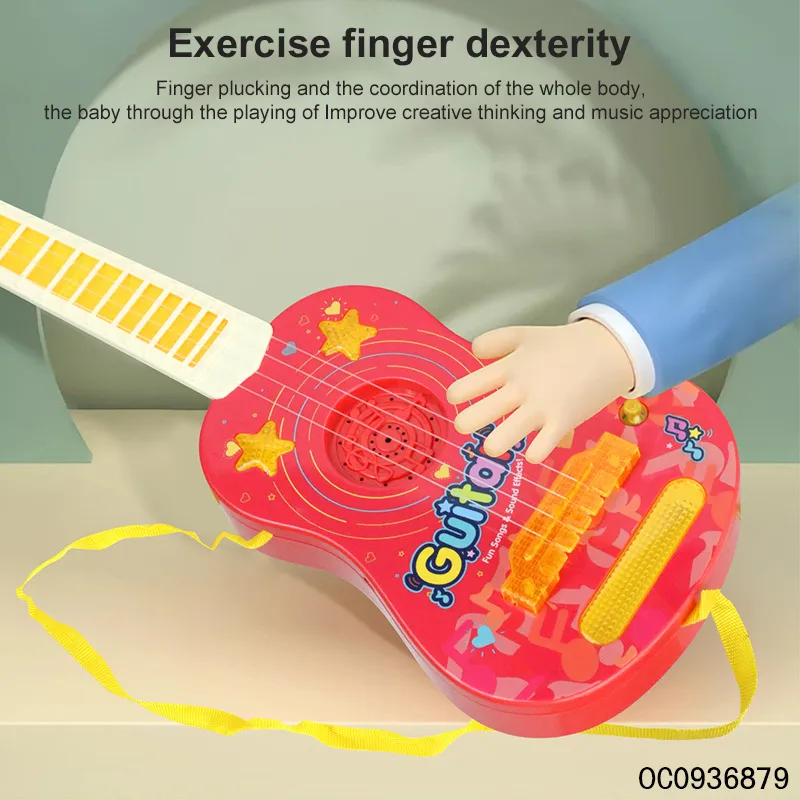 Wholesale Children Music Sensory Musical Instruments Electric Guitar for Kids with Lights Music