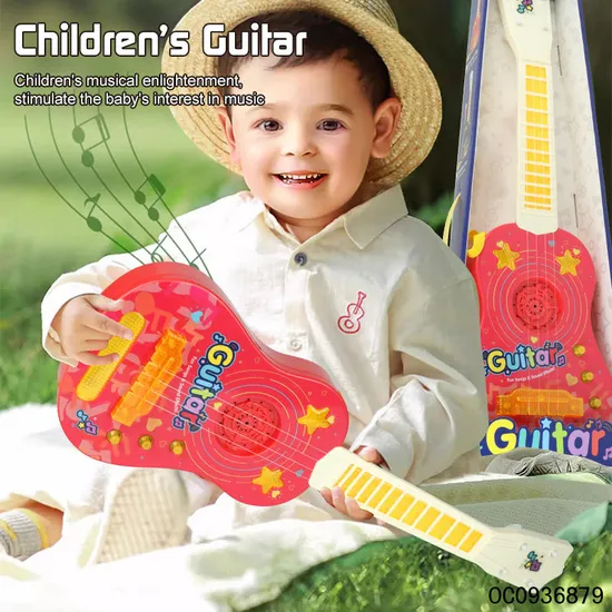 Wholesale Children Music Sensory Musical Instruments Electric Guitar for Kids with Lights Music