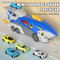 Ejection Flexible Racing Car Track Truck Catapult Small Transport Shark Car Gift Play Toys for Kids Boys with Mini Cars