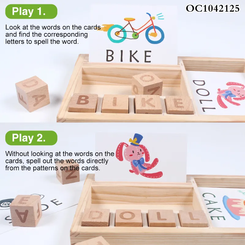 Early Learning Exercise Shapes Matching and Wooden Alphabet 3D Puzzle Jigsaw Puzzle Toys for Kids Early Educational with Cards