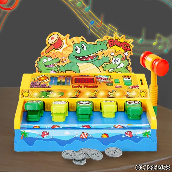 Wholesale Children Montessori Interactive Kid Electric Game Whack a Mole Board Game Hammer Toy with Light