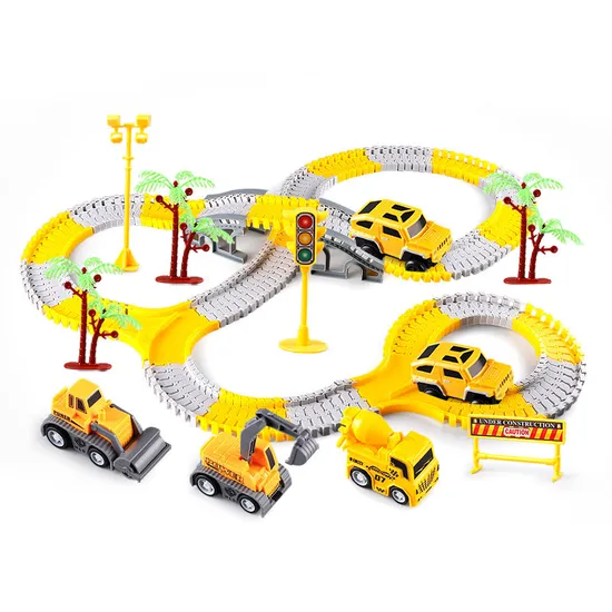 Kids 234PCS B/O Electric Children Rail Race Slot Track Construction Car Toy