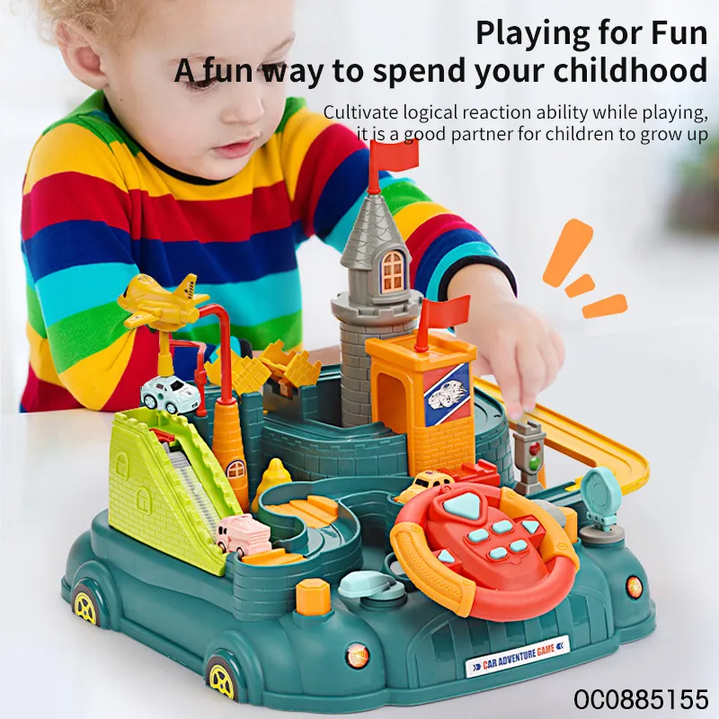 Electronic Board Game Kids Race Tracks for Boys Car Adventure Time Toys with Mini Cars