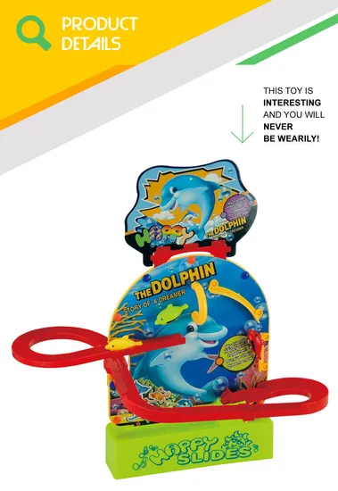 Happy Kid Battery Operated Sliding Rail Lovely Plastic Dolphin Magnetic Toys with Music