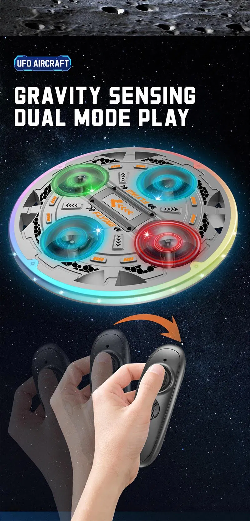 Wholesale Controlled Children DIY RC Remote Control Quadcopter Light up Flying Drone Toys for Kids