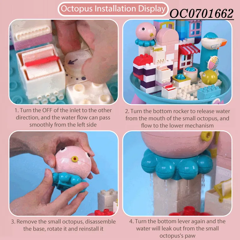 Wholesale Montessori Baby Bath Building Blocks Table Set Spray Water Games Toy for Kids