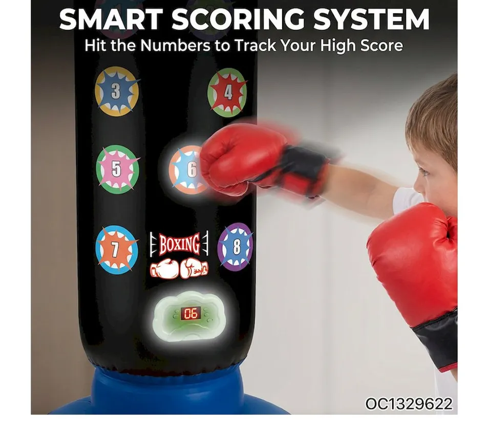 Children's Interactive Musical Inflatable Boxing Punch Bag Toy for Kids Indoor Sports