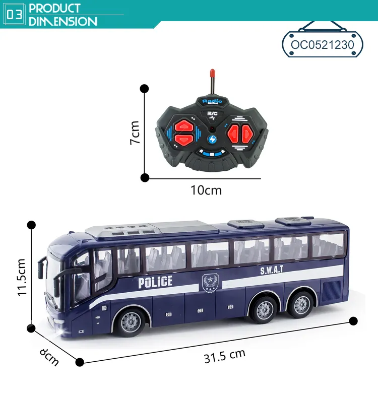 1: 30 Scale 4 Channels Small City Remote Control Bus Toys
