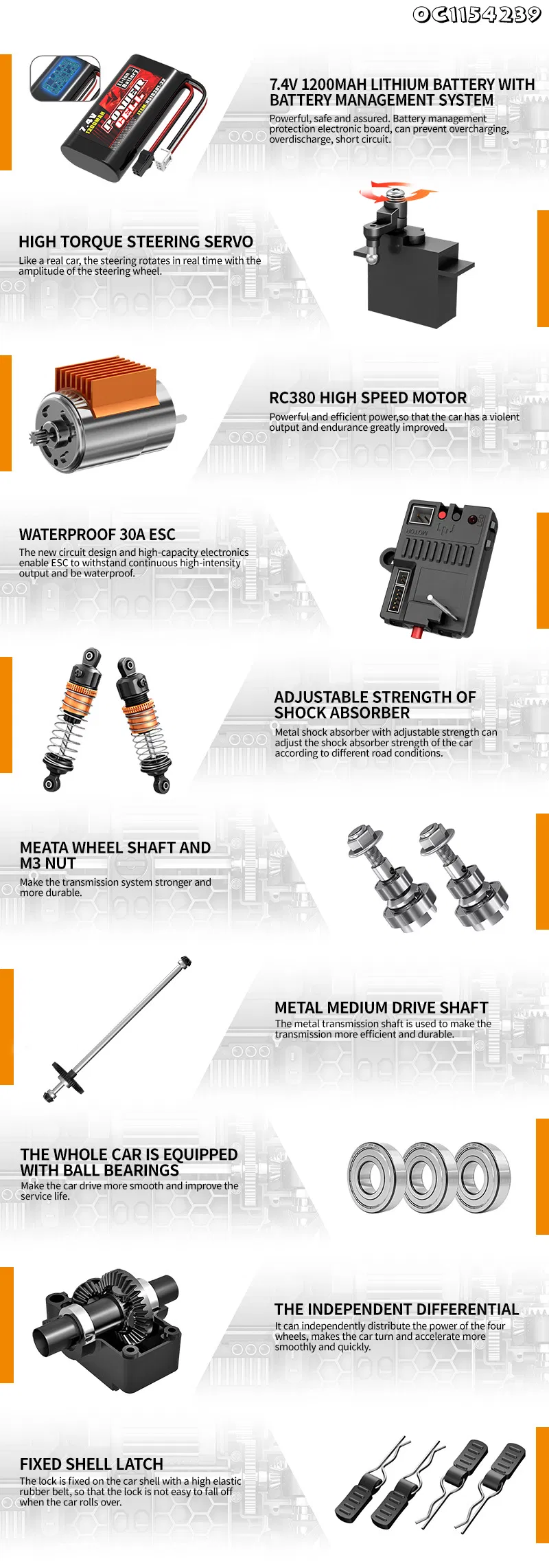 Big RC Car Model 1: 18 High Speed off Road High Speed with Remote Control 4WD Car