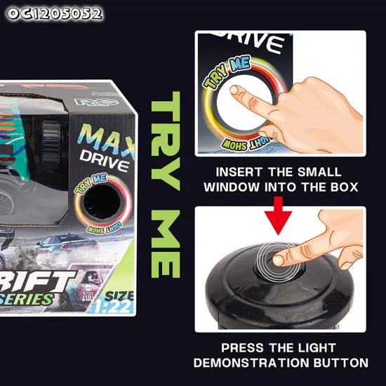 1: 22 Scale USB Rechargeable Lighted up Drift Racing Remote Control Toys Car for Wholesale