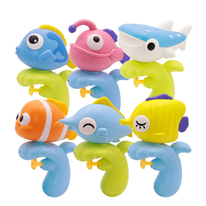 Wholesale New Small Fish Shooting Plastic Pressure Water Guns Summer Toy Water Gun for Kids
