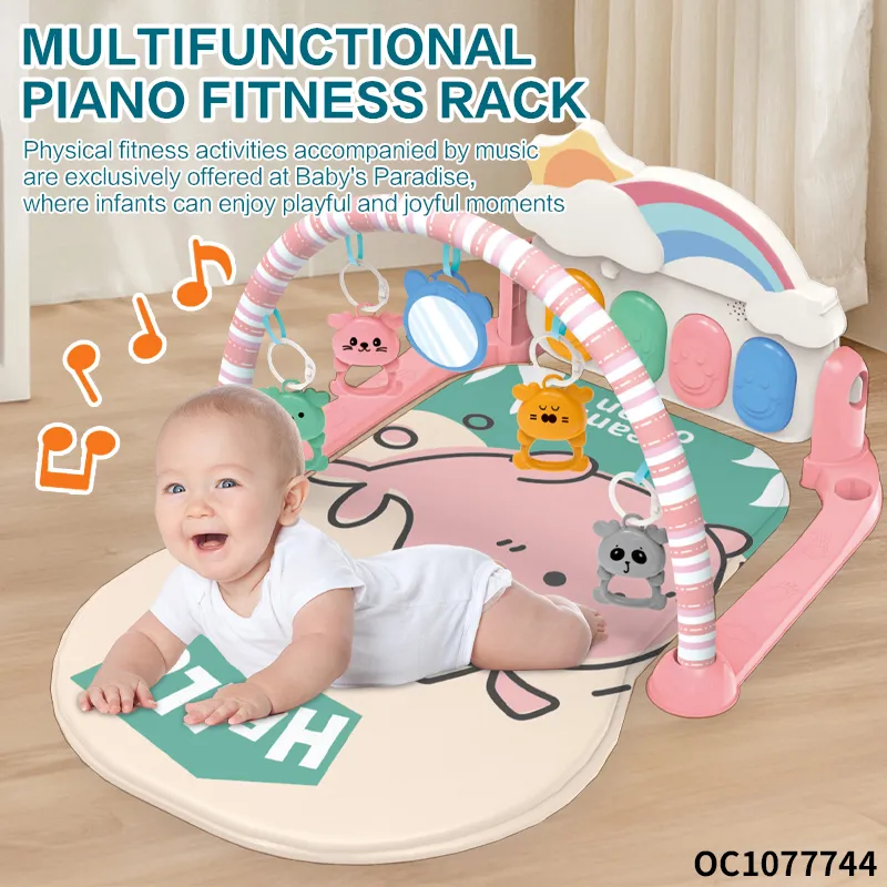 Musical Piano Gym Baby Activity Exercise Music Safe Soft Play Mat Crawling Foldable Waterproof Baby Sleeping Mat