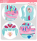 Musical Toy Little Baby Girl Makeup Table with Induction Opening Door Mirror