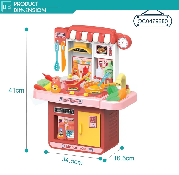 Wholesale Kids Luxury Role Pretend Play Cooking Dinner Spray Children's Plastic Kitchen Table Set Toy