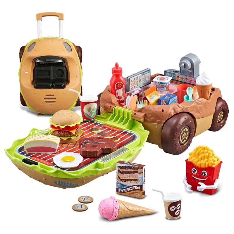 Wholesale Mini Pretend Play Cooking Set Fast Food Children's Plastic Kitchen Toys for Kids
