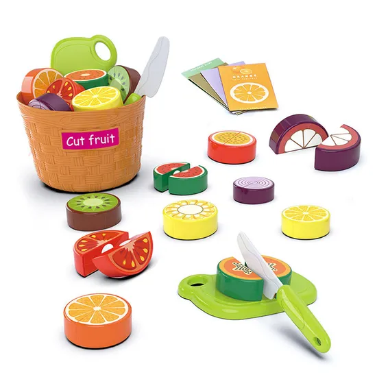 Wholesale Pretend Play Fruit and Vegetable Cutting Educational Cognitive Kitchen Set Toy for Kids