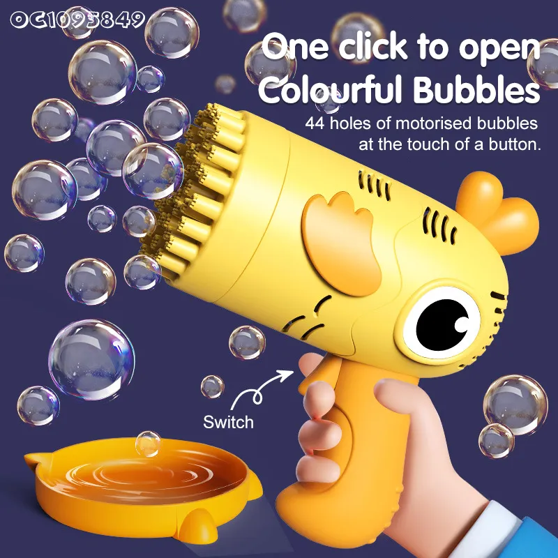 Wholesale Outdoor Toys Structures Battery Operated Soap Bubble Toy Gun with Sound for Children with Bubble Liquid