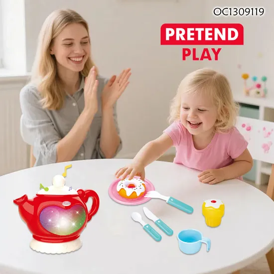 Wholesale Afternoon Tea Cup Pretend Play Set Kitchen Children Kids Tea Electrical Toy