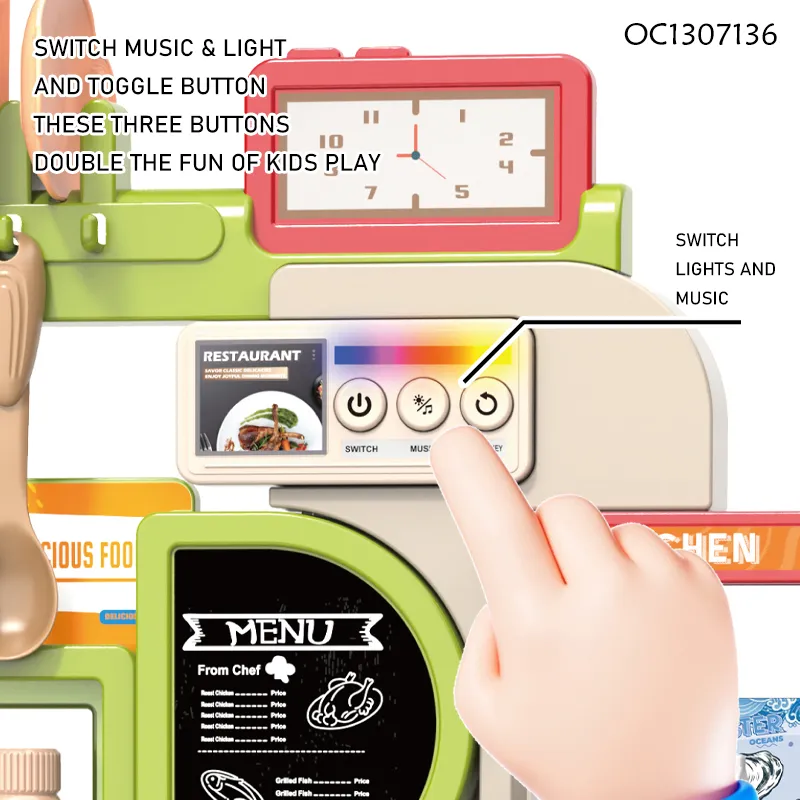 Wholesale Girls Pretend Play Sink Spray Children's Plastic Kitchen Play Set Electric Cooking Foods Toys