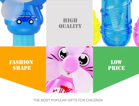 Happy Outdoor Games Funny Bubble Toy Gun with Pull Line Fan