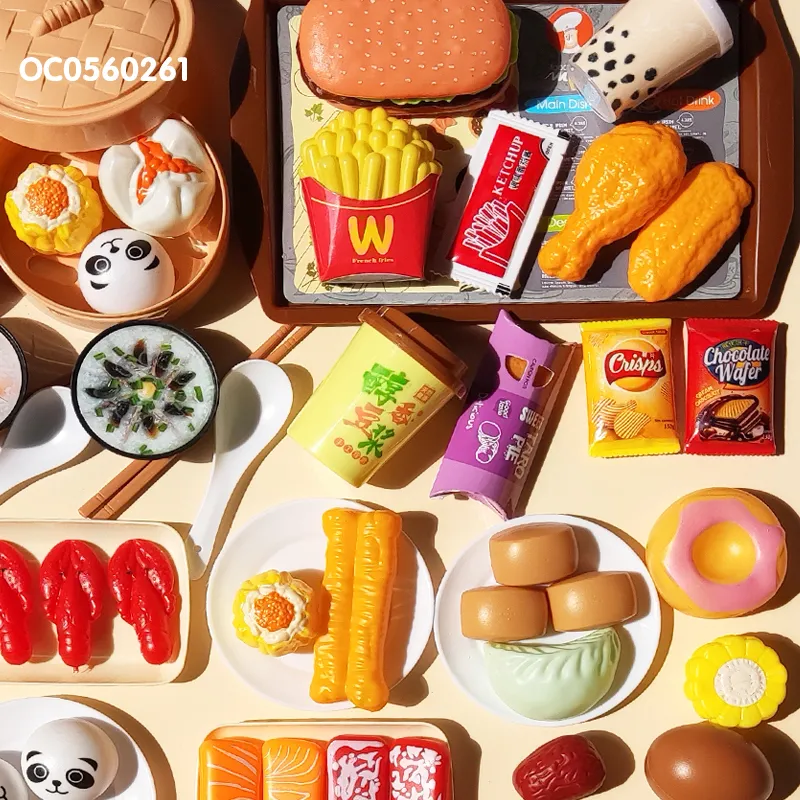 Wholesale Funny Educational 80 Pieces Plastic Food Toy Kids Kitchen Toy Pretend Play Set