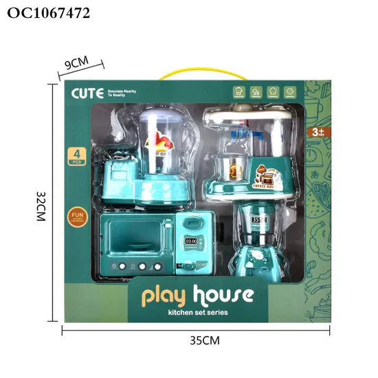 Wholesale 4PCS Multifunctional Plastic Best Play Kitchen Toys Mini Home Appliance Cooking Kitchenware Set for Kids