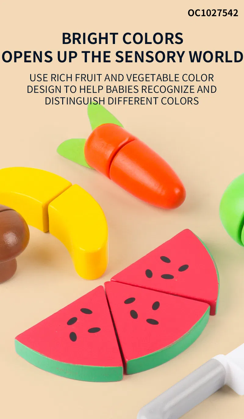 Wholesale Baby Gifts Learning Wooden Educational Toddler Kitchen Fruit Vegetable Cutting Toy Kitchen