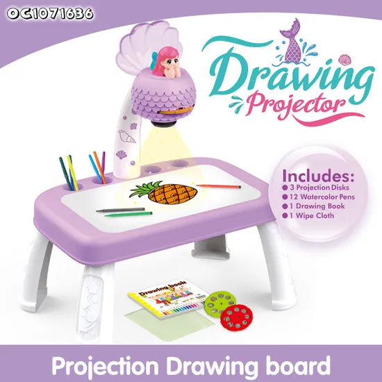 Children LED Projector 12PCS Pen Book Projector Slides Painting Wholesale Magnetic Writing Drawing Table Board
