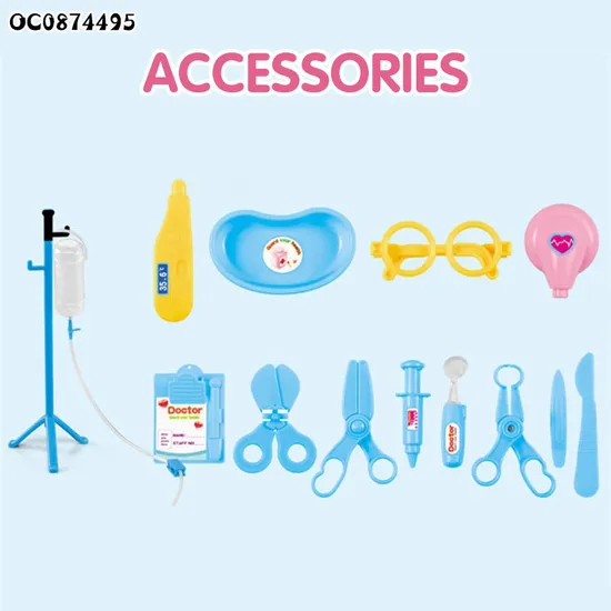 Light Music Plastic Doctor Nurse Pretend Play Ambulance Car Montessori Doctor Play Set Kit for Kids