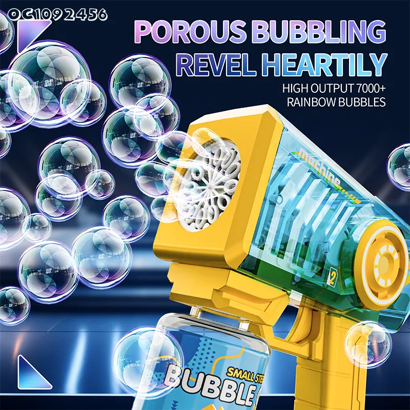 90ml Bubble Water Summer Outdoor Products Interactive Games Plastic Bubble Gun with Light Music