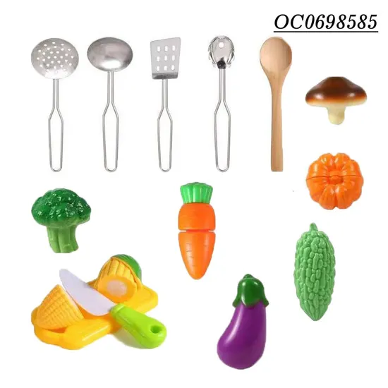 Wholesale Best Kids Girls Toys Steel Kitchen Tool Cooking Set Vegetable Fruit Food Toys