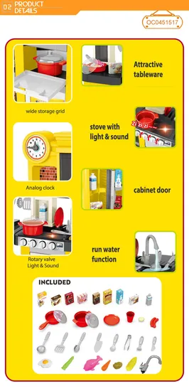 Wholesale Toy Pretend Water Function Baby Spray Children's Plastic Kitchen Role Play Cooking Set for Kids