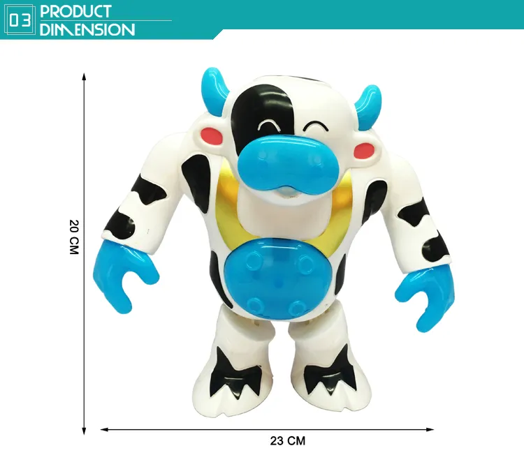 Wholesale Electric Popular Battery Operated Small Cow Plastic Dancing Animal Toys with Music