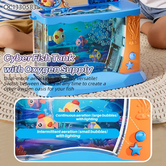 Wholesale Montessori Water Swimming Fishes Tank Sensory Electric Game Lights Toy for Children with LED Electric