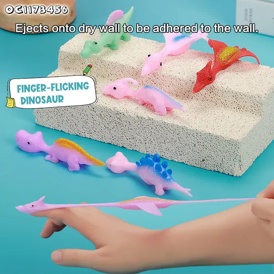 Wholesale Big Soft Rubber Dinosaur Hand Puppet 2025 Best Fidget Cute Animals Funny Catapult Toy Anti Stress Toy for Kid Children