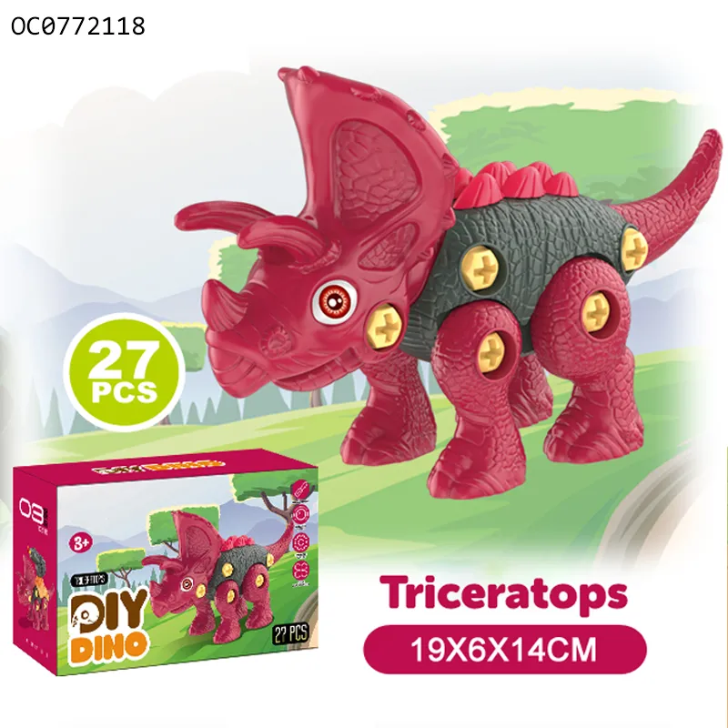Building Block Plastic DIY Assemble Dinosaur Puzzle Model Toys for Kids