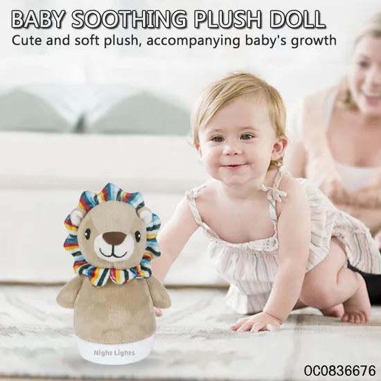 Wholesale Stuffed Music Animals Lion Night Lights Plush Toy for Baby Kids