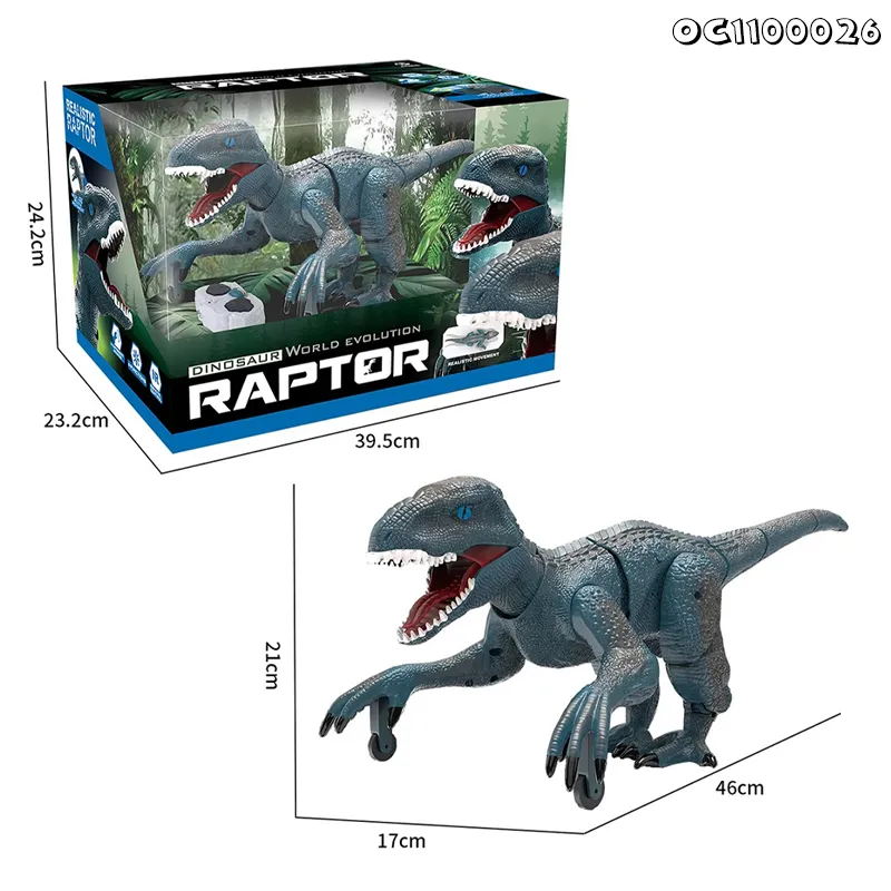 OEM ODM PVC Plastic Walking Robot Dinosaur Toy Realistic Eco Friendly Figure Blue Velociraptor Dinosaur Toys with Remote Control
