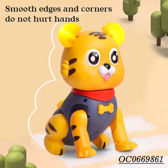 Wholesale Unique Electric Tiger Cartoon Plastic Animal Children Electric Toy with Light and Music
