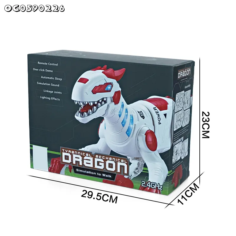 Attractive High Quality Walking Mechanical Dinosaur Robot Interactive Remote Easy Control Set Toy with Light and Sound for Children