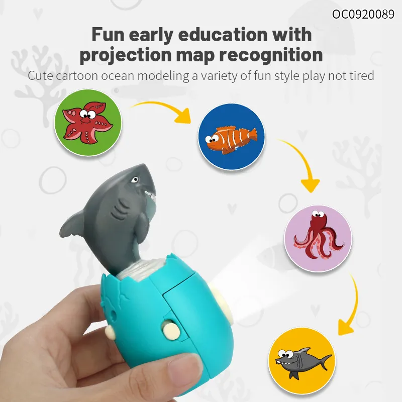 Wholesale Montessori Educational Animals Mini Projection Flashlight Light Children Toy Sets for Kids