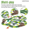 Dinosaur Theme Electric Toy Cars Train Set for Kids with 266PCS Assemble Flexible Multiple Tracks Games Toy with Liqht and Music