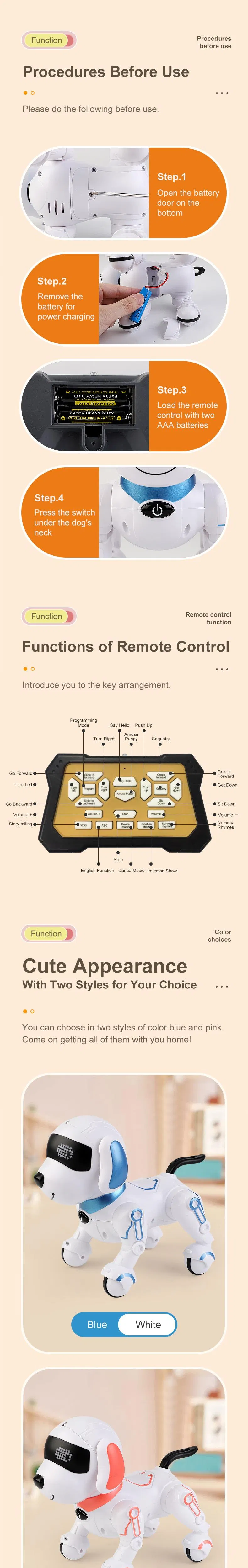 Wholesale Smart Plastic Educational Interactive Remote Control Robot Intelligent Model Ai Pet Toy Dog for Kids
